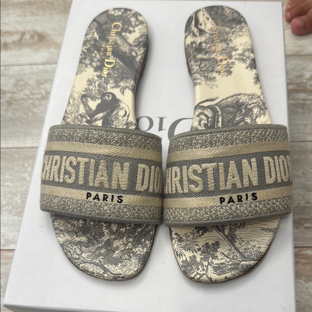 Dior Beige Slide Sandals